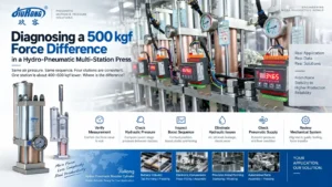 Diagnosing 500kgf Force Difference in Hydro Pneumatic Multi Station Press