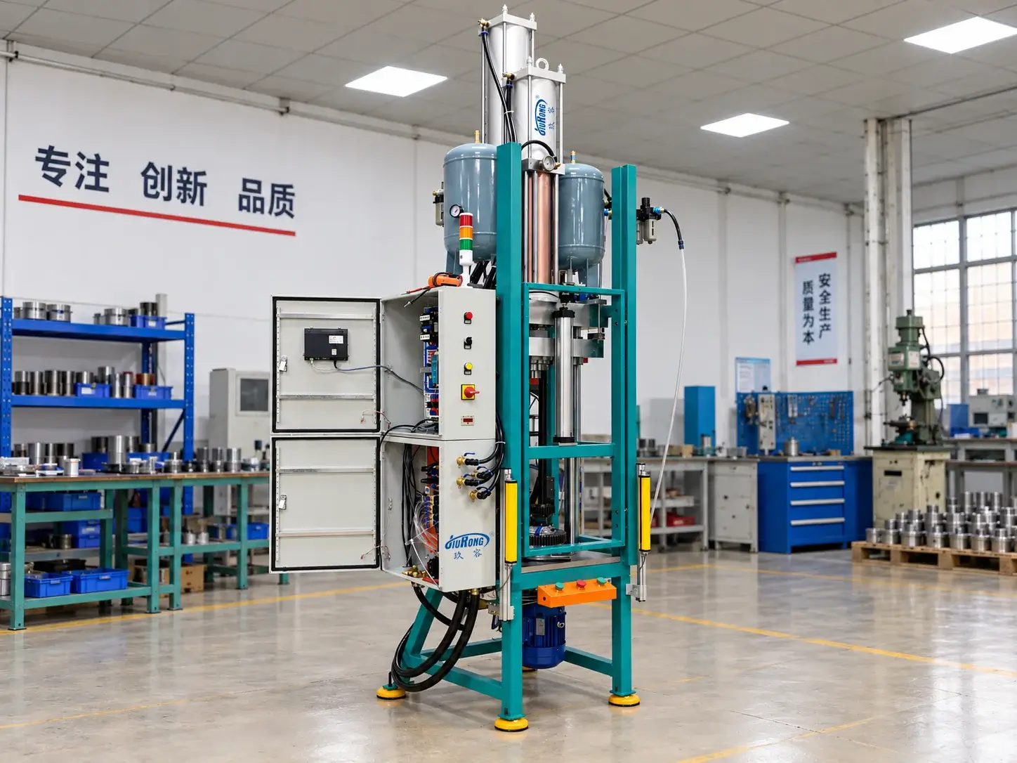 JiuRong Custom Heavy Duty Vertical Hydro Pneumatic Press Assembly Machine